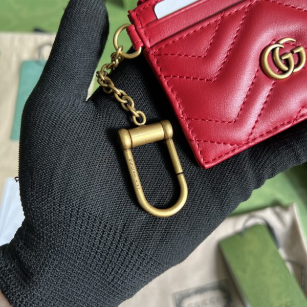 GUCCI - GG MARMONT  RED LEATHER CARDHOLDER - Image 3