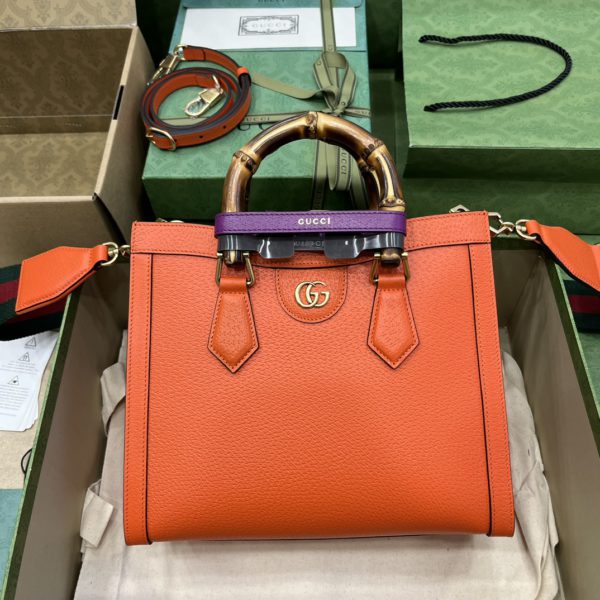 GUCCI Orange Diana Medium Tote Handbag