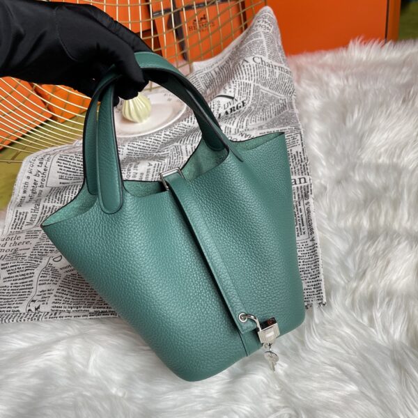 Hermes Picotin 18 Vegetable Basket Handbag - Peacock Green - Image 5