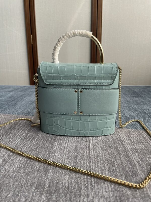 Chloe Small Aby Lock Crocodile Handbag - Blue - Image 4